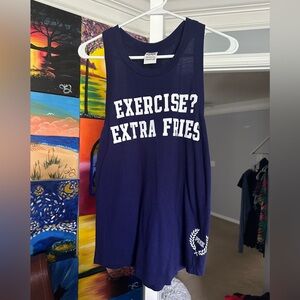 PINK Victoria's Secret Navy Tank Top with White Text XS